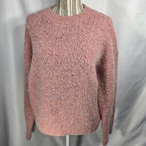 Universal Thread Pink w/Yellow Specks Long Sleeve Wool Blend Sweater Size Medium
